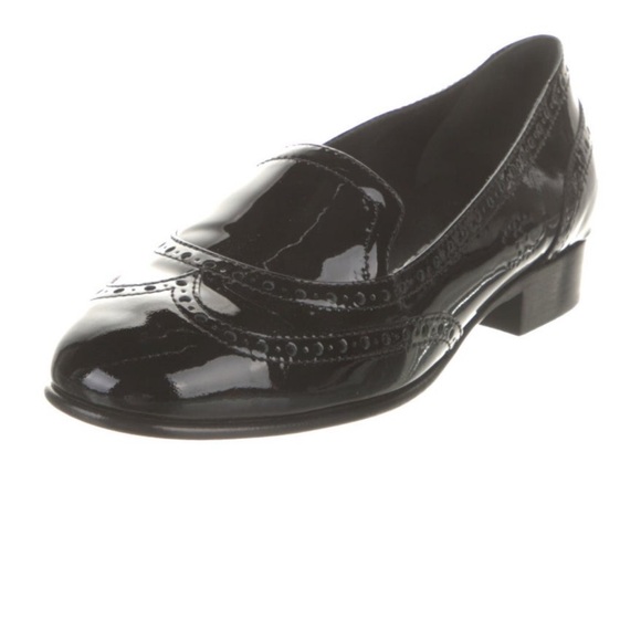 AUTHENTIC CHANEL Patent Black Loafers - Picture 1 of 6